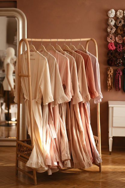 Muslin 100% cotton robe /  Powder