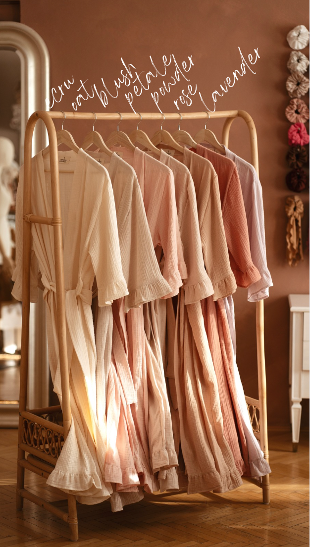 Muslin 100% cotton robe /  Powder